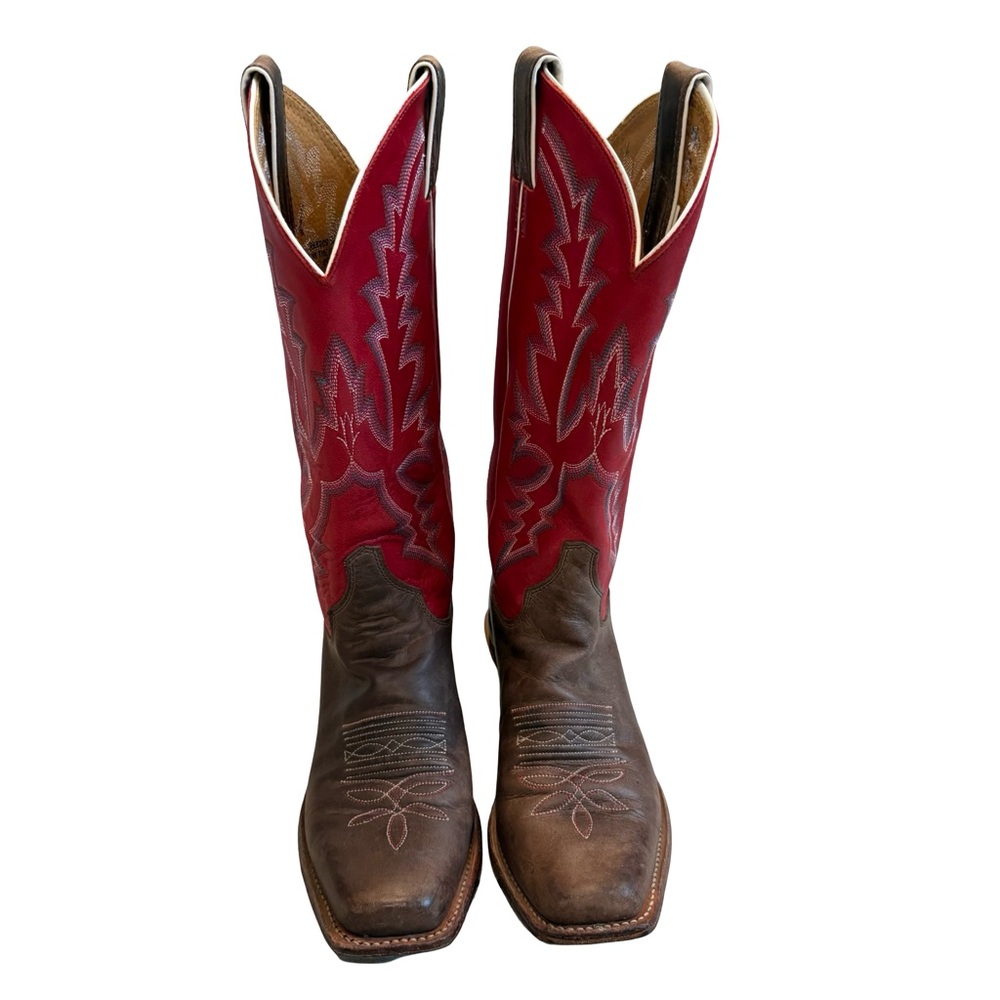 Justin Bent Rail BRL314 Square Toe Western Boots, Sz 6.5 C (also fits Sz 7B) - Picture 2 of 16
